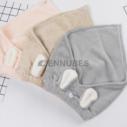 Toalla Nueva de Pelo Seco con Orejas de Conejo en color coral