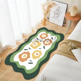 Alfombra Antideslizante Lavable Verde de Flor para Bebé