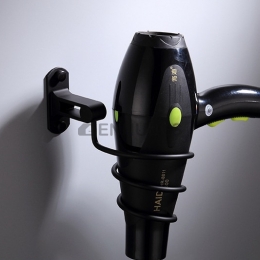 Soporte para Secador de Pelo de Aluminio Negro sin Perforar