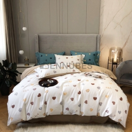 Funda Nórdica de 100% Algodón con Hojas Multicolores