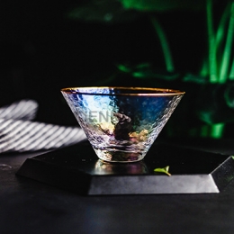 Vaso Vidrio Dorado Concepto Simple Novedosa