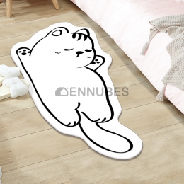 Alfombra Lavable Antideslizante Suave de Gato Dibujos Animados para Bebé