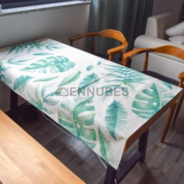 Mantel  Antimancha de Algodón y Lino Vegetal Verde