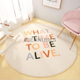 Alfombra Lavable Antideslizante Redonda Suave de Gateo para Bebé