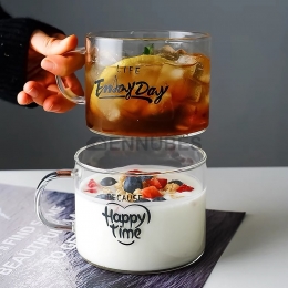 Taza de Cristal para el Desayuno con Asa