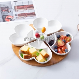 Plato Porcelana Cerámica Snack Fruta Salón Separado Melocotón
