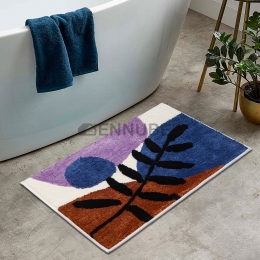 Alfombra Geométrica Con Diseño Plantas