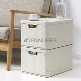Caja de Almacenamiento Plegable de Ratán Imitado