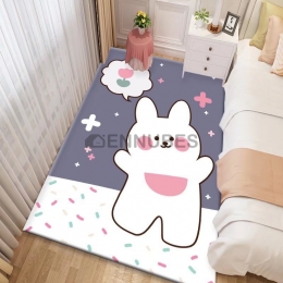 Alfombra Antideslizante Lavable de Conejo de Dibujos Animados para Bebé