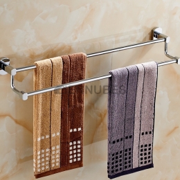 Estante de Baño Sin Perforaciones Toallero de Cobre con Barra Doble