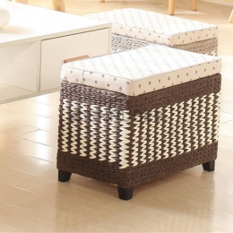 Taburete de Almacenamiento Tejido Europeo