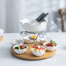 Plato Vajilla Cerámica  Doble Capa Aperitivos Multifunción