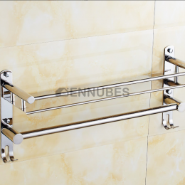 Estantería Creativa de Baño de Acero Inoxidable de Pared con Ganchos