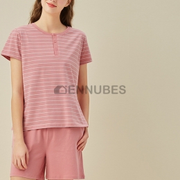 Pijamas Traje Mujeres Rayas Rosa Verano