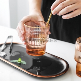 Vasos Cristal de Color Naranja Estilo Nórdico