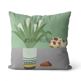 Cojín Decorativo Estampado Plantas de Estilo Nórdico