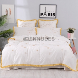 Funda Nórdica de 100% Algodón con Diseño Bordado Estrella