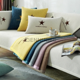 Funda Divertido de Sofá de Chenilla Escandinava de Color Sólido para Toda la Temporada