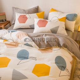 Funda Nórdico Puro Algodón Sábana Patrón de Color