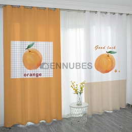 Cortina Opacasde Mandarina Sala de Estar del Dormitorio Retro Nórdica Moderna