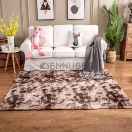 Alfombra de Pelo Largo Teñido Anudado para Salón y Dormitorio