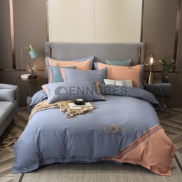 Funda Nórdica de 100% Algodón con Dos Colores Combinado Bordado