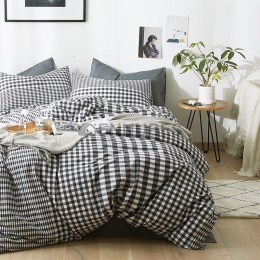 Funda de Edredón Liso Lavado de Estudiante de Algodón