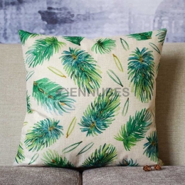 Cojín Decorativo Estampado de Hojas Simple de Algodón Nórdico