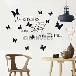 Adhesivos de Mariposas Negras y Inglés