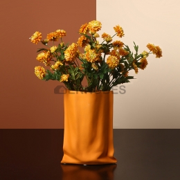 Jarrón de Salón con Arte Escandinavo Plisado Simple de Color Morandi