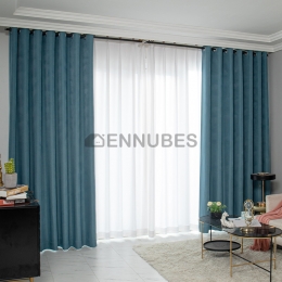 Cortina Opacasde de Color Sólido del Dormitorio Retro Nórdica Moderna