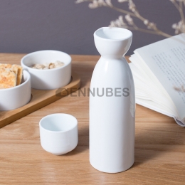 Set de Vino de Cerámica Blanca de Estilo Antiguo Japonés