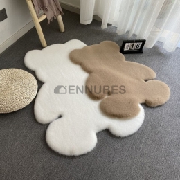 Alfombra Antideslizante Lavable con Forma de Oso para Bebé