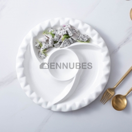 Plato de Rejilla Aperitivos Relieve Encaje Nueces