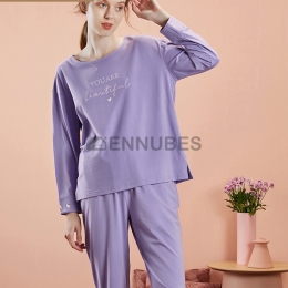 Pijamas Púrpura Mujeres Estampado