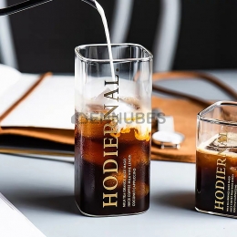 Vaso Nórdico y Novedoso de Vidrio Cuadrado Resistente al Calor