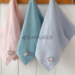 Toalla de Algodón Bordada con Dibujos Animados