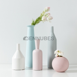 Jarrón Multicolor de Cerámica Escandinava